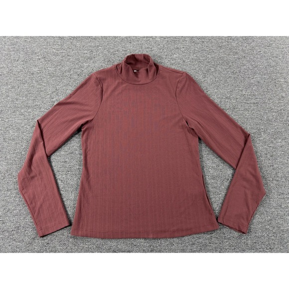 Varley Shirt Womens Medium Astrid Fitted Long Sleeve Variegated Rib Tee - Picture 2 of 9